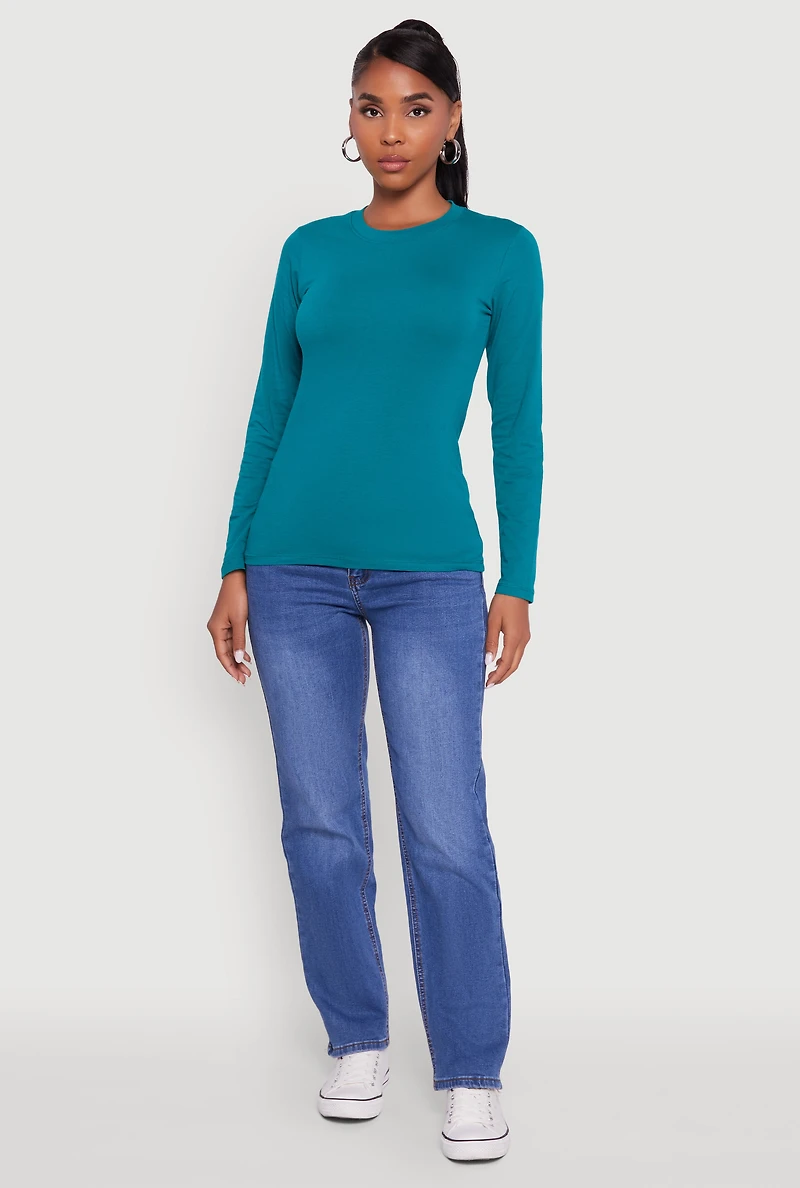 Long Sleeve Basic Crew Neck T-Shirt