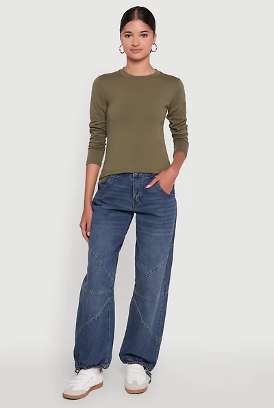 Long Sleeve Basic Crew Neck T-Shirt