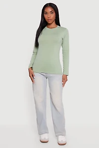 Long Sleeve Basic Crew Neck T-Shirt