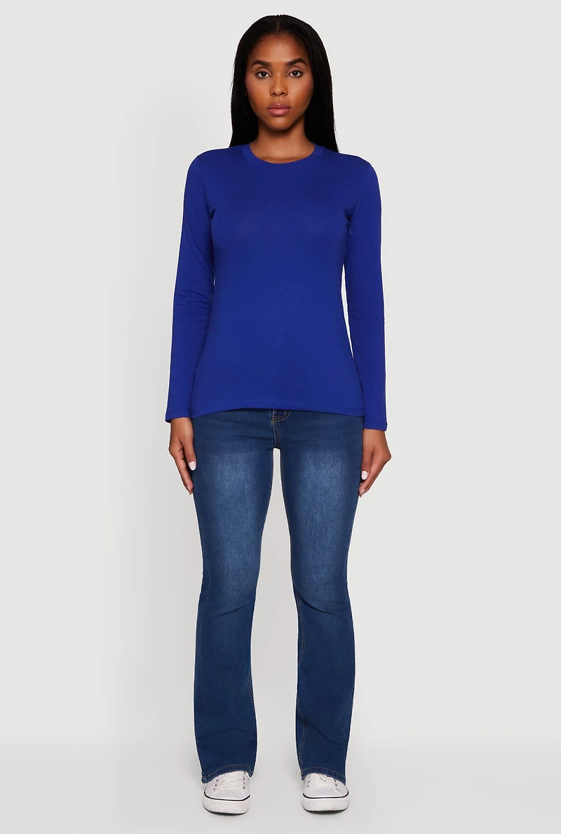 Long Sleeve Basic Crew Neck T-Shirt