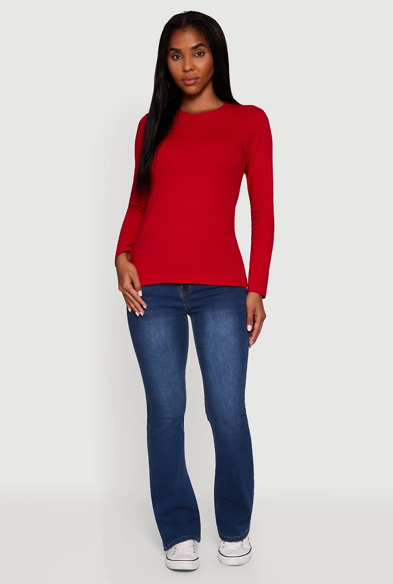 Long Sleeve Basic Crew Neck T-Shirt