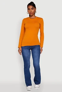 Long Sleeve Basic Crew Neck T-Shirt