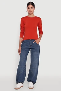 Long Sleeve Basic Crew Neck T-Shirt