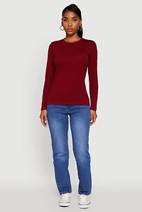 Long Sleeve Basic Crew Neck T-Shirt