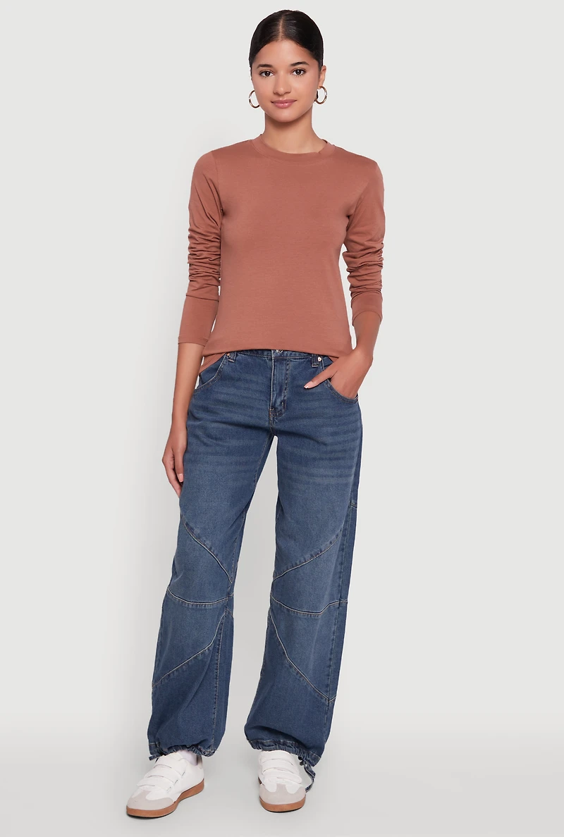 Long Sleeve Basic Crew Neck T-Shirt