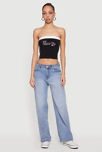 Glow Up Graphic Seamless Cropped Tube Top