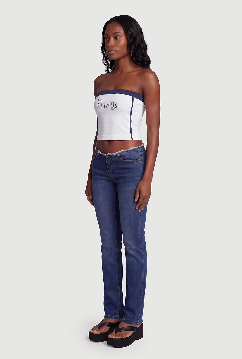 Glow Up Graphic Seamless Cropped Tube Top