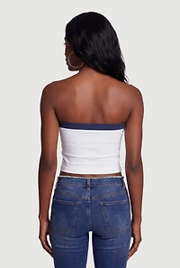 Glow Up Graphic Seamless Cropped Tube Top