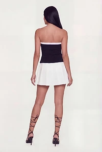 Seamless Contrast Trim Keyhole Cropped Tube Top