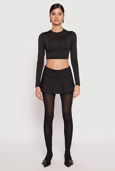 Daisy Long Sleeve High Neck Crop Top