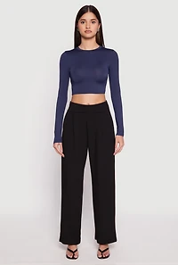 Daisy Long Sleeve High Neck Crop Top