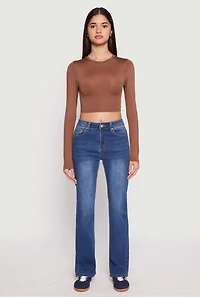 Daisy Long Sleeve High Neck Crop Top