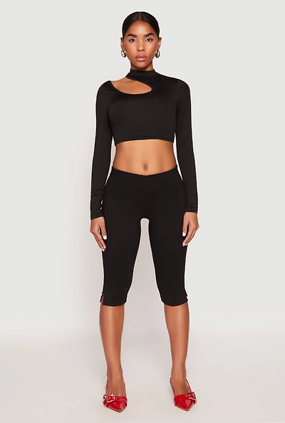 Daisy Keyhole Shoulder Crop Top