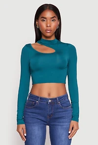 Womens Daisy Keyhole Shoulder Crop Top,