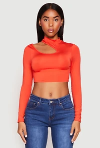 Womens Daisy Keyhole Shoulder Crop Top,