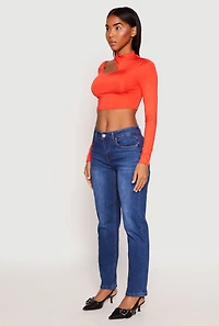 Womens Daisy Keyhole Shoulder Crop Top,
