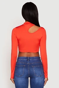 Womens Daisy Keyhole Shoulder Crop Top,