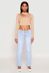 Daisy Keyhole Shoulder Crop Top