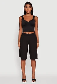 Womens Iris Sweetheart Cropped Tank Top,