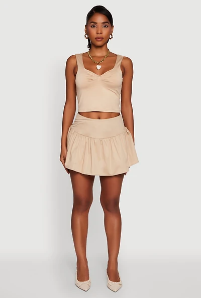 Womens Iris Sweetheart Cropped Tank Top,