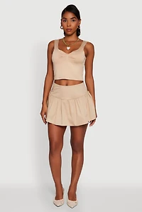 Womens Iris Sweetheart Cropped Tank Top, Beige, Size L