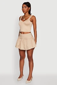 Womens Iris Sweetheart Cropped Tank Top, Beige, Size L