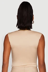 Womens Iris Sweetheart Cropped Tank Top, Beige, Size L