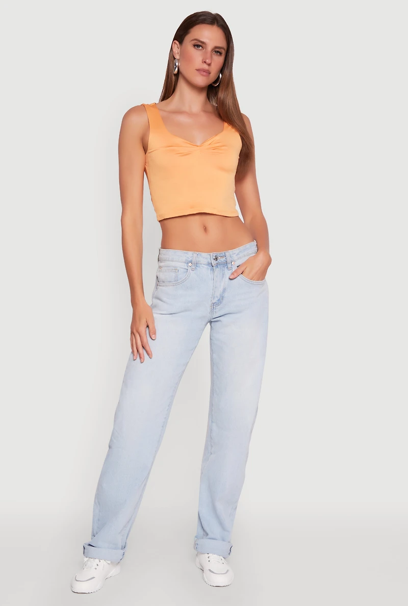 Womens Iris Sweetheart Cropped Tank Top, L