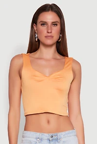 Womens Iris Sweetheart Cropped Tank Top, L