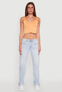 Womens Iris Sweetheart Cropped Tank Top, L