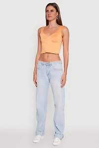 Womens Iris Sweetheart Cropped Tank Top, L