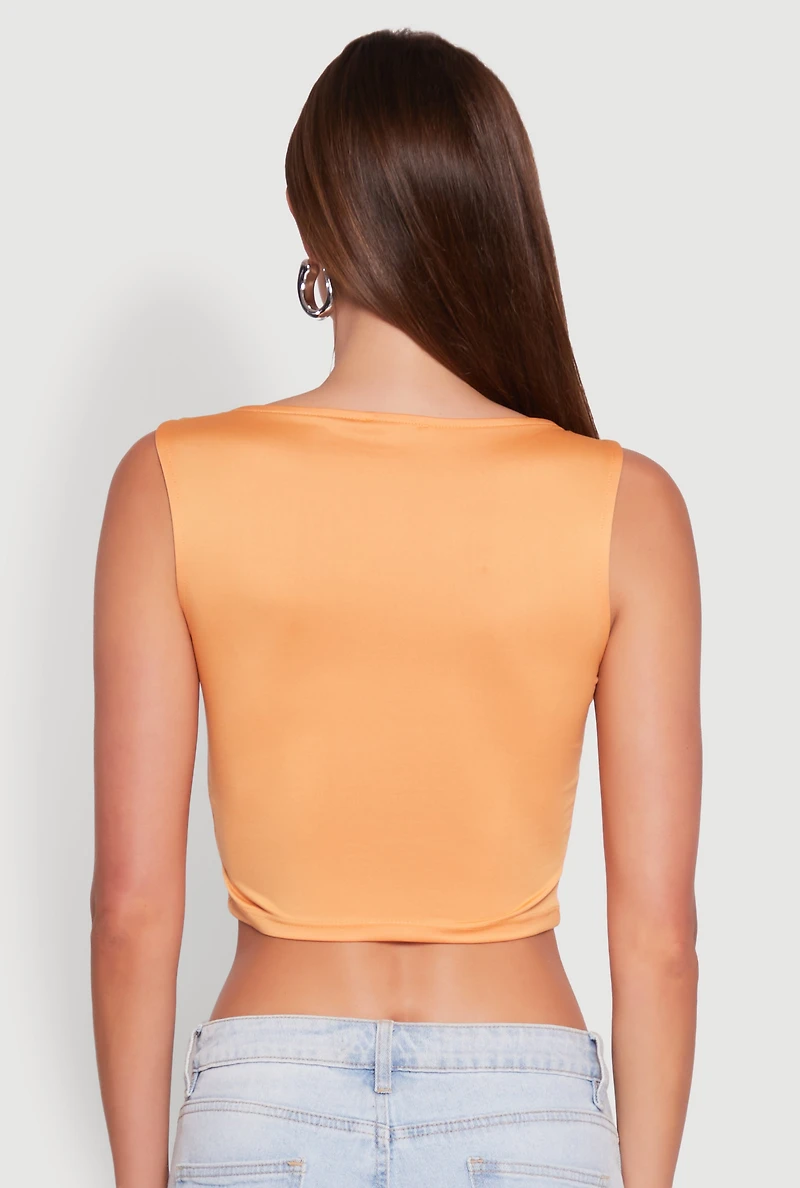 Womens Iris Sweetheart Cropped Tank Top, L
