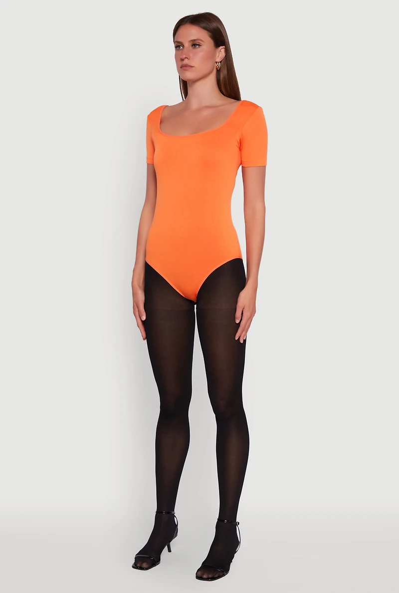 Seamless Solid Short Sleeve Bodysuit