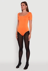Seamless Solid Short Sleeve Bodysuit