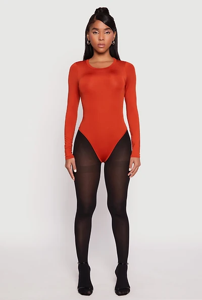 Womens Daisy Long Sleeve Crew Neck Bodysuit,