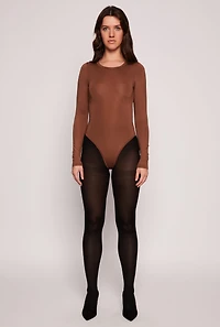 Womens Daisy Long Sleeve Crew Neck Bodysuit,