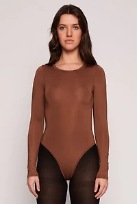Womens Daisy Long Sleeve Crew Neck Bodysuit,