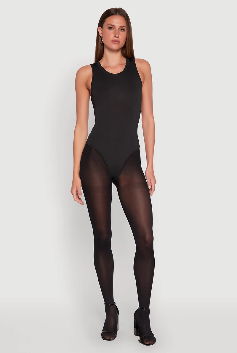Womens Daisy Crew Neck Tank Bodysuit, L
