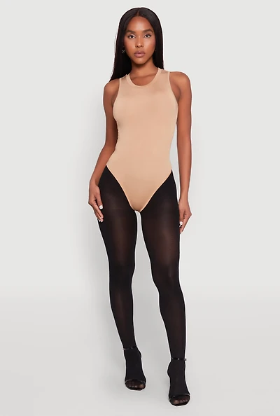 Womens Daisy Crew Neck Tank Bodysuit,