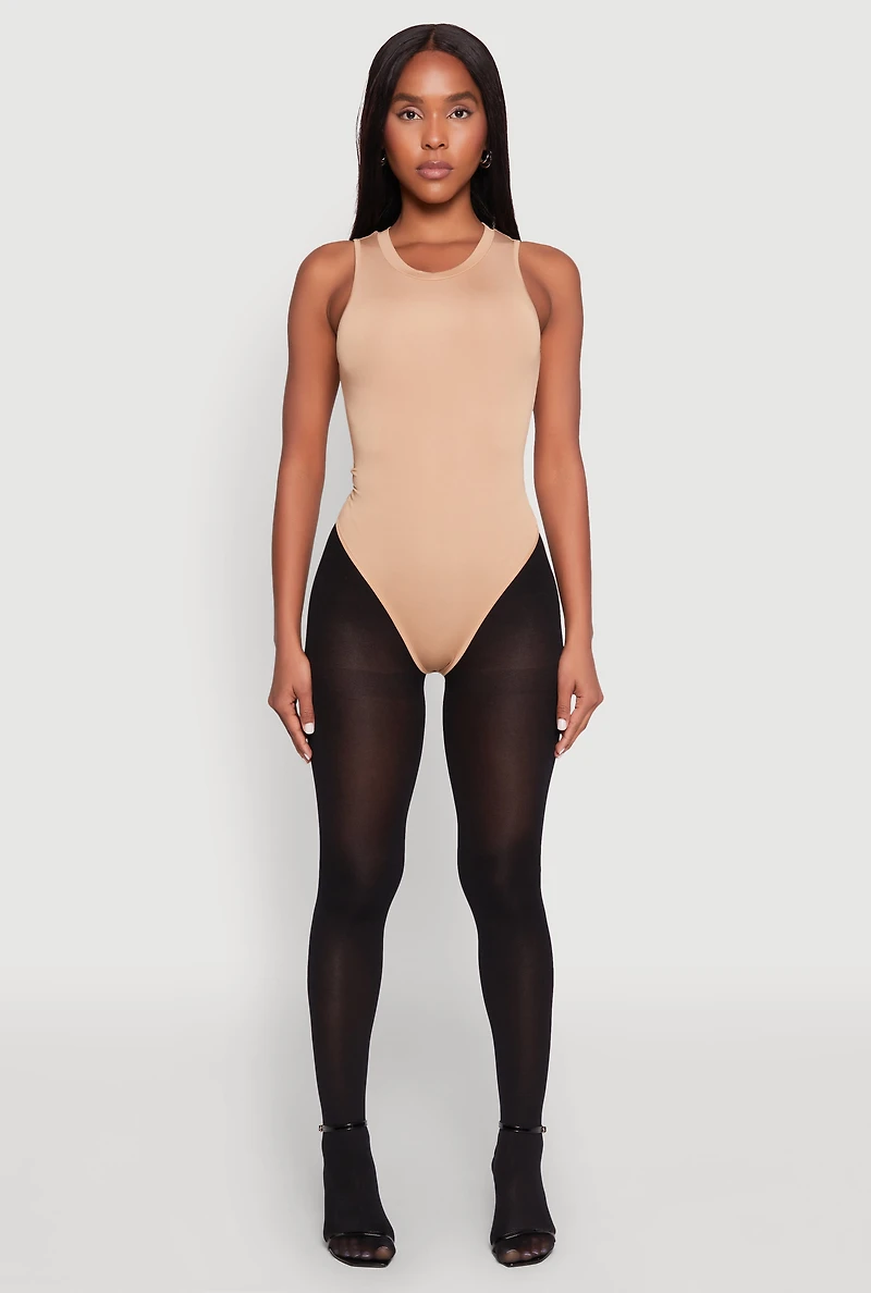 Womens Daisy Crew Neck Tank Bodysuit,