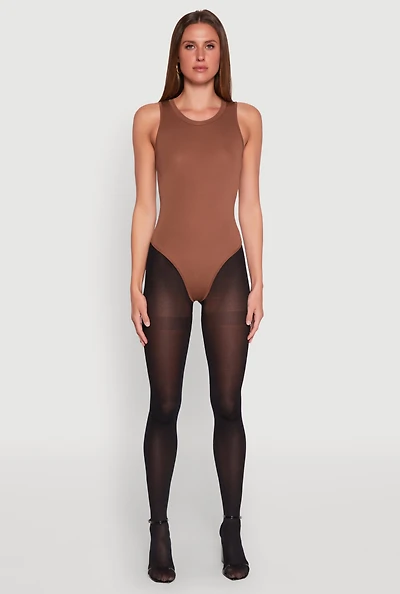 Womens Daisy Crew Neck Tank Bodysuit,