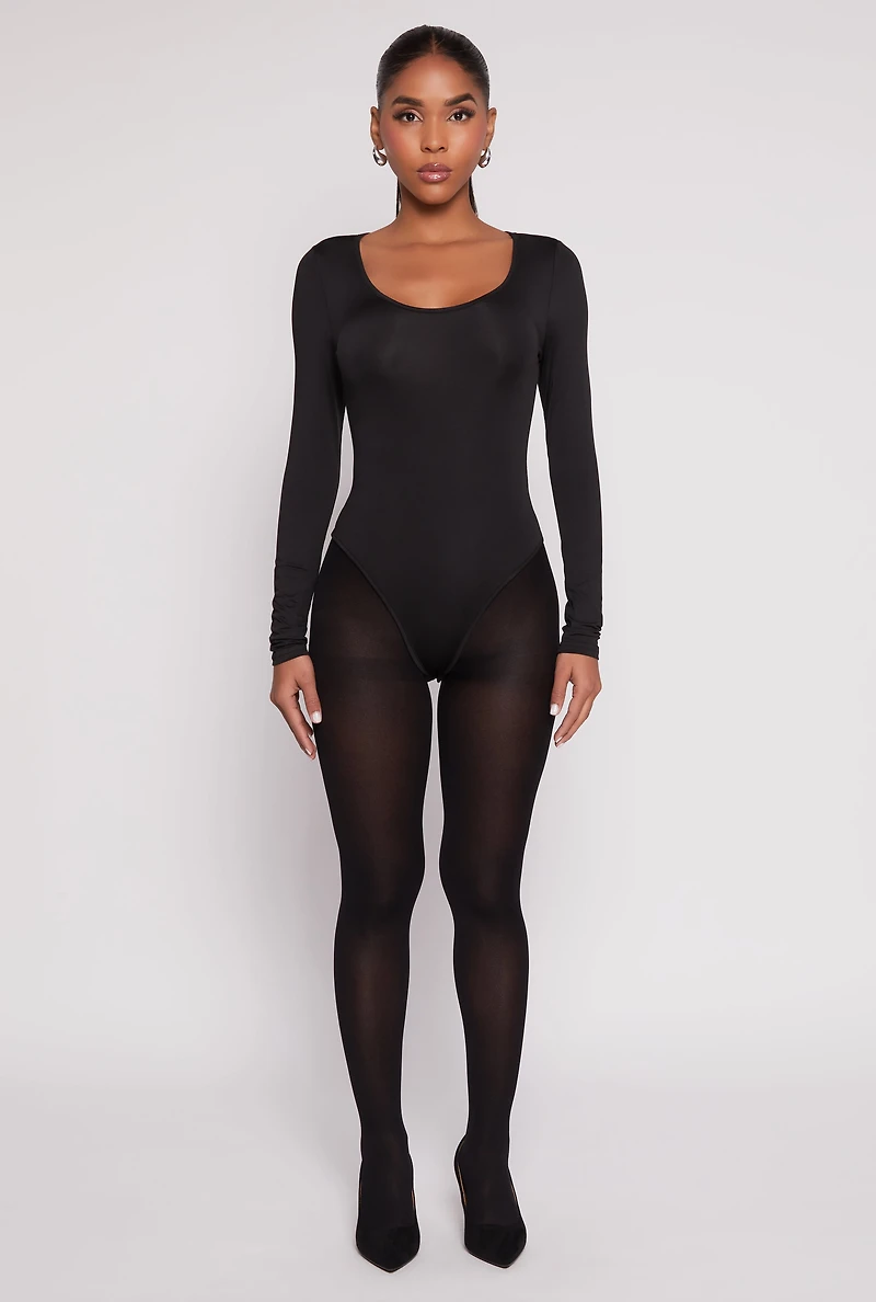 Daisy Scoop Neck Long Sleeve Bodysuit