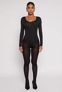 Daisy Scoop Neck Long Sleeve Bodysuit