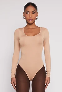 Womens Daisy Scoop Neck Long Sleeve Bodysuit,