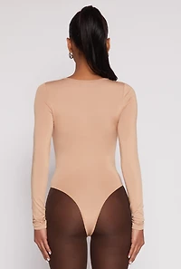 Womens Daisy Scoop Neck Long Sleeve Bodysuit,