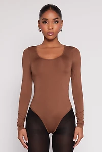 Womens Daisy Scoop Neck Long Sleeve Bodysuit, XL
