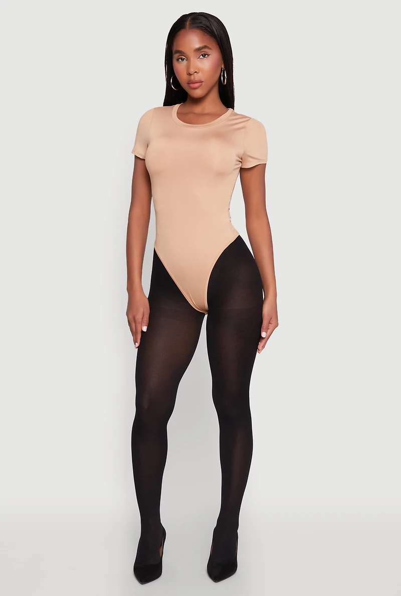 Womens Daisy Short Sleeve Crew Neck Bodysuit,