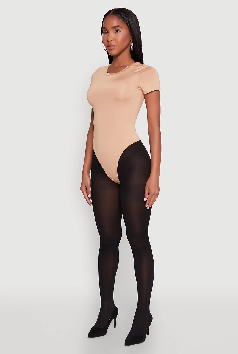 Womens Daisy Short Sleeve Crew Neck Bodysuit,