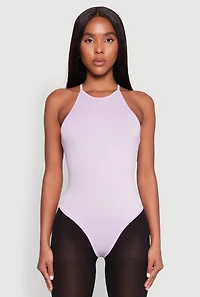 Womens Daisy High Neck Cami Bodysuit, Purple, Size S