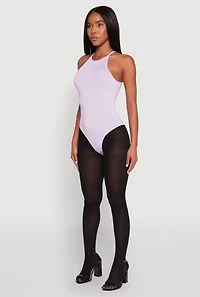 Womens Daisy High Neck Cami Bodysuit, Purple, Size S